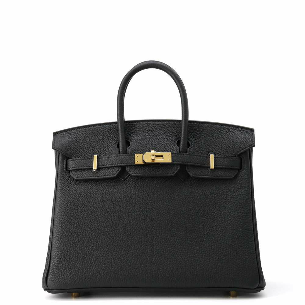 エルメス バーキン25 ヴェルソ ブラック/ツンドラ/ゴールド金具 トゴ W刻印 HERMES Birkin ハンドバッグ 黒