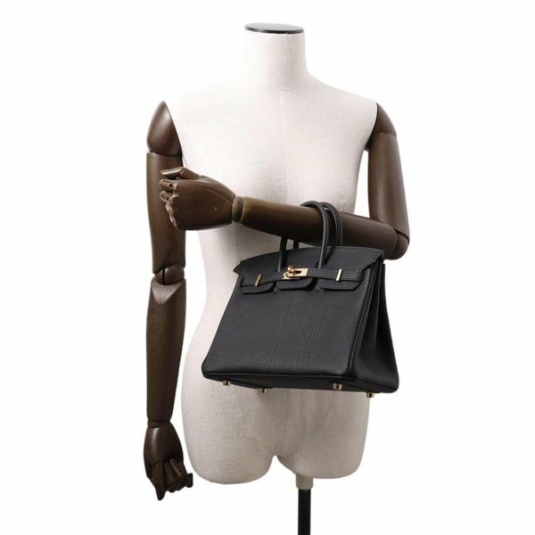 エルメス バーキン25 ヴェルソ ブラック/ツンドラ/ゴールド金具 トゴ W刻印 HERMES Birkin ハンドバッグ 黒