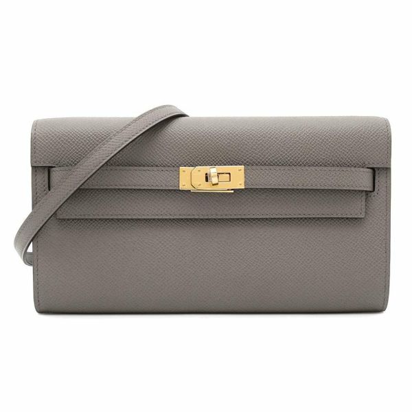 エルメス ケリーウォレット ロング トゥーゴー エタン/ゴールド金具 エプソン K刻印 HERMES