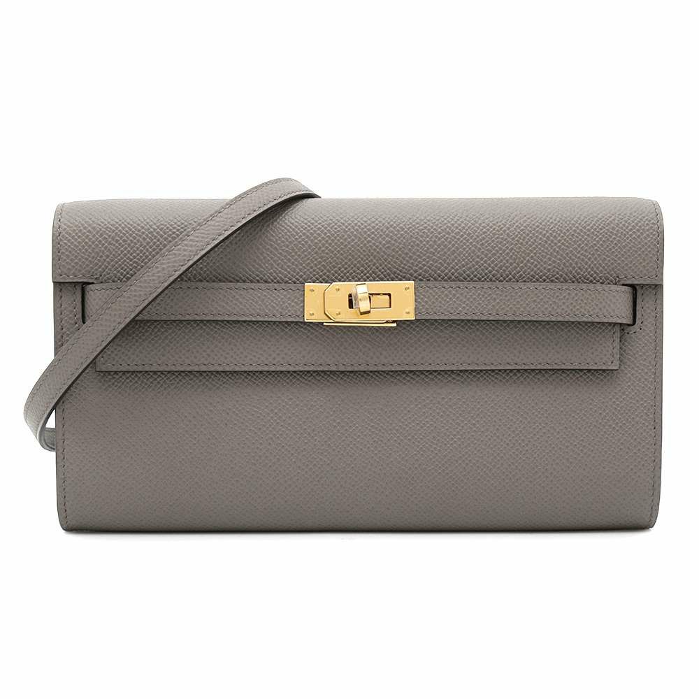 エルメス ケリーウォレット ロング トゥーゴー エタン/ゴールド金具 エプソン K刻印 HERMES