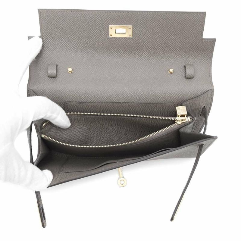 エルメス ケリーウォレット ロング トゥーゴー エタン/ゴールド金具 エプソン K刻印 HERMES