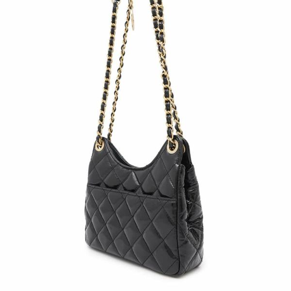 シャネル チェーンショルダーバッグ マトラッセ ココマーク ホーボー カーフスキン AS4323 CHANEL バッグ 黒