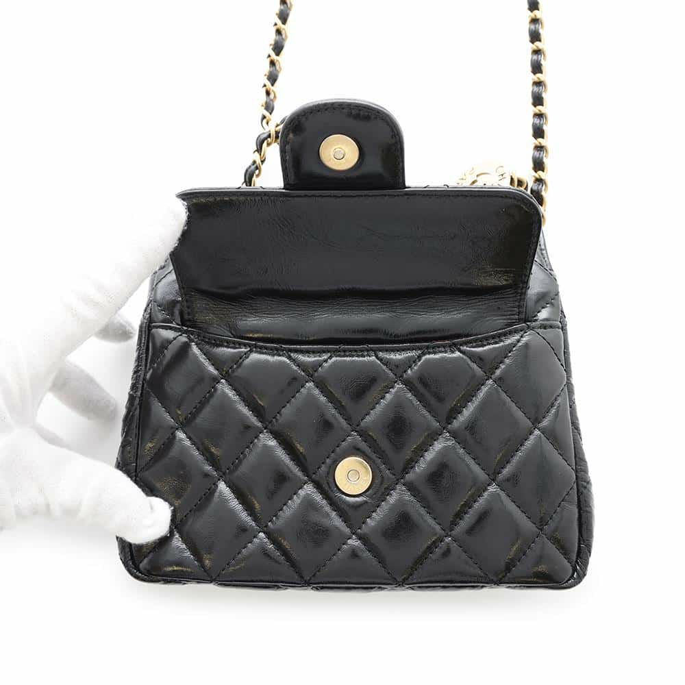 シャネル チェーンショルダーバッグ マトラッセ ココマーク ホーボー カーフスキン AS4323 CHANEL バッグ 黒