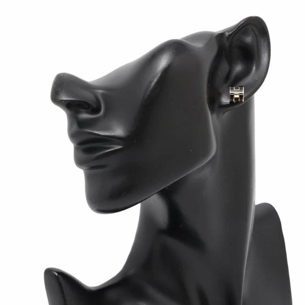 エルメス ピアス ミニ・ポップアッシュ ブラック/ゴールド金具 Hモチーフ HERMES Pop H ポップH 黒