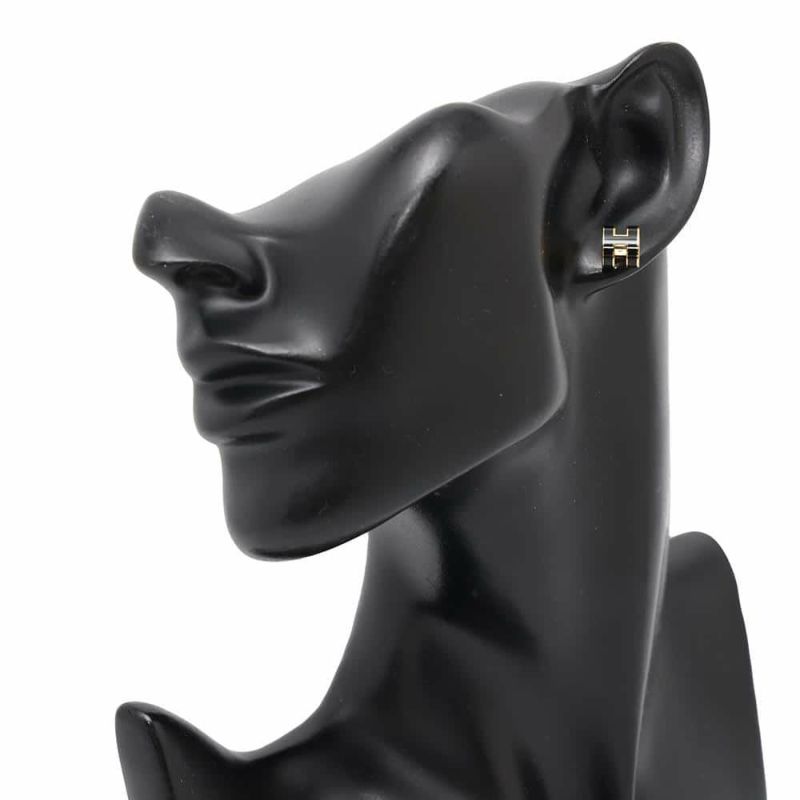 エルメス ピアス ミニ・ポップアッシュ ブラック/ゴールド金具 Hモチーフ HERMES Pop H ポップH 黒