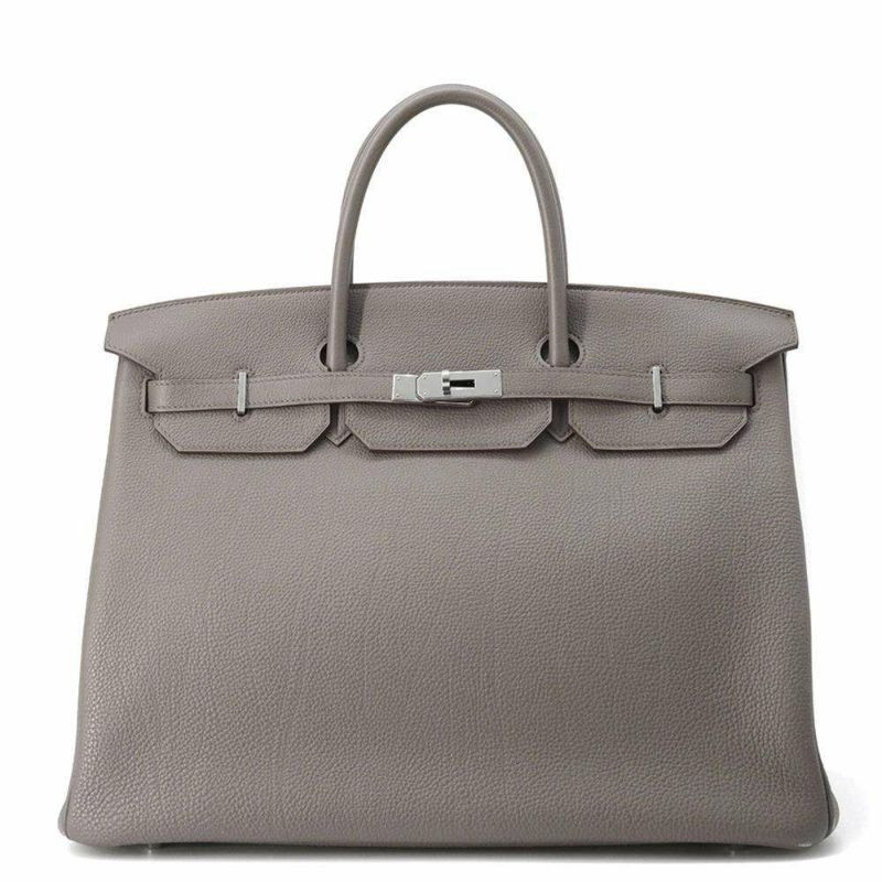 エルメス バーキン40 エタン/シルバー金具 トゴ T刻印 HERMES Birkin ハンドバッグ