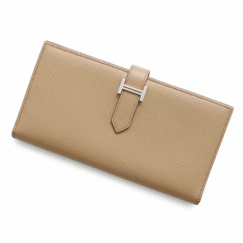 エルメス 長財布 ベアンスフレ ヴェルソ チャイ/モーヴシルベストル/シルバー金具 エプソン U刻印