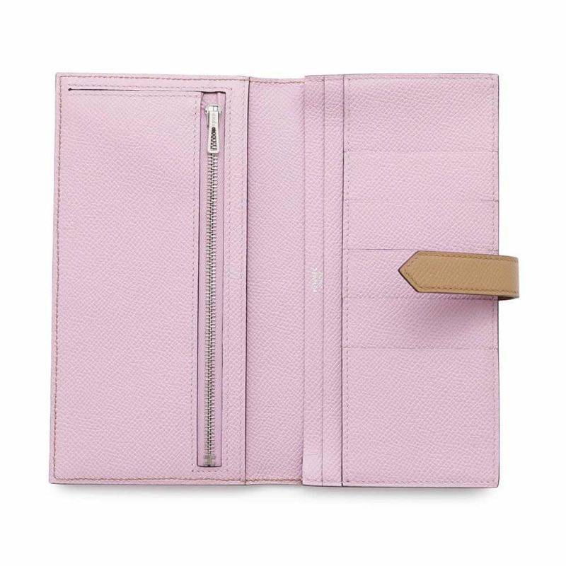 エルメス 長財布 ベアンスフレ ヴェルソ チャイ/モーヴシルベストル/シルバー金具 エプソン U刻印