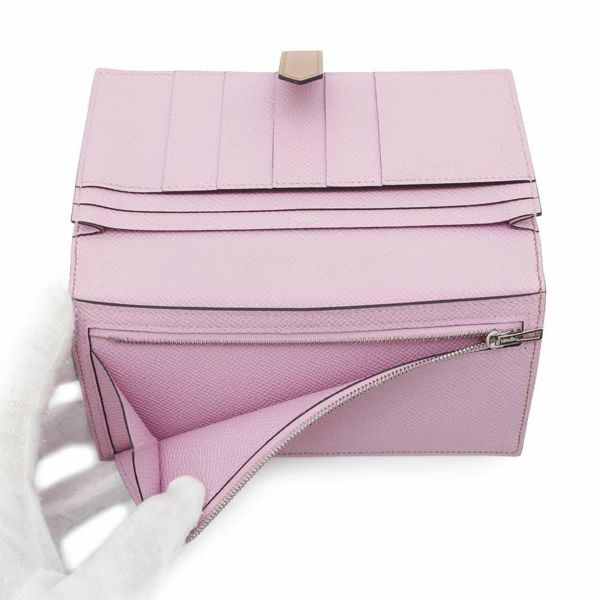 エルメス 長財布 ベアンスフレ ヴェルソ チャイ/モーヴシルベストル/シルバー金具 エプソン U刻印