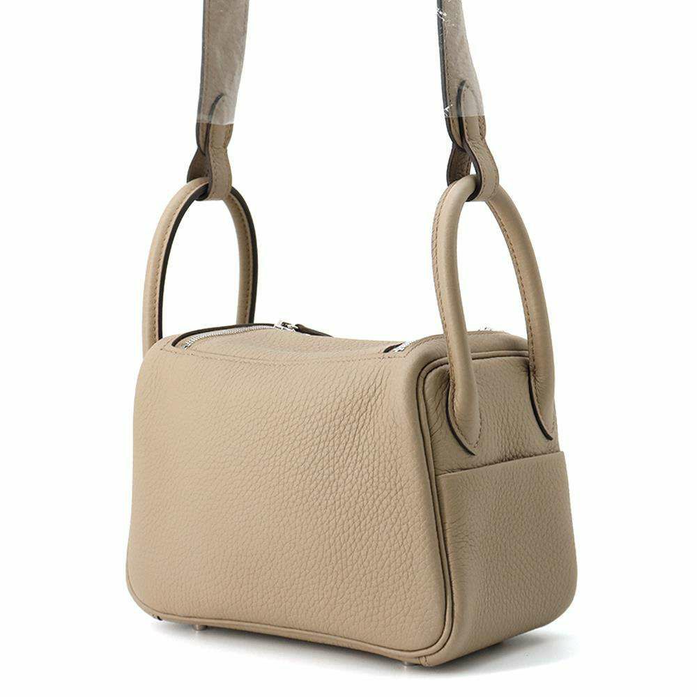 エルメス ハンドバッグ リンディ ミニ ベージュマルファ/シルバー金具 トリヨンクレマンス W刻印 2wayショルダー