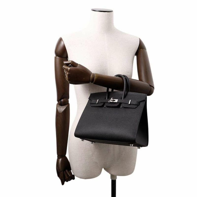 エルメス バーキン25 セリエ ブラック/シルバー金具 エプソン W刻印 HERMES Birkin ハンドバッグ  黒