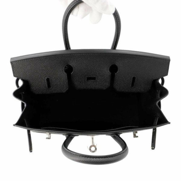 エルメス バーキン25 セリエ ブラック/シルバー金具 エプソン W刻印 HERMES Birkin ハンドバッグ  黒