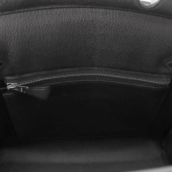 エルメス バーキン25 セリエ ブラック/シルバー金具 エプソン W刻印 HERMES Birkin ハンドバッグ  黒