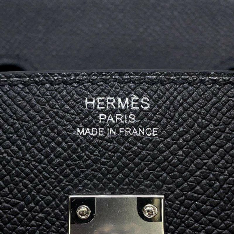 エルメス バーキン25 セリエ ブラック/シルバー金具 エプソン W刻印 HERMES Birkin ハンドバッグ  黒