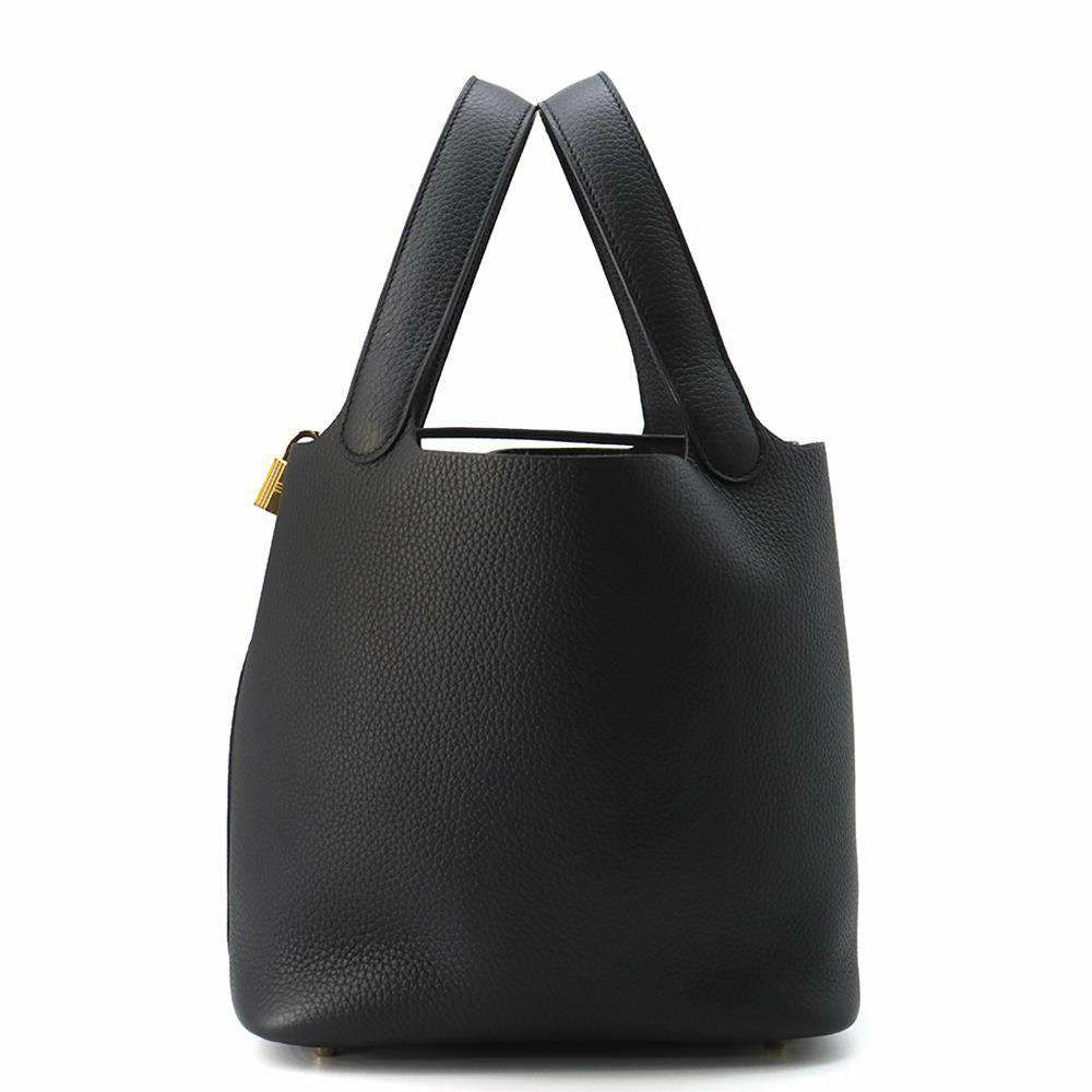 エルメス ハンドバッグ ピコタンロックMM ブラック/ゴールド金具 トリヨンクレマンス K刻印 黒