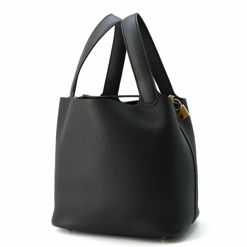 エルメス ハンドバッグ ピコタンロックMM ブラック/ゴールド金具 トリヨンクレマンス K刻印 黒