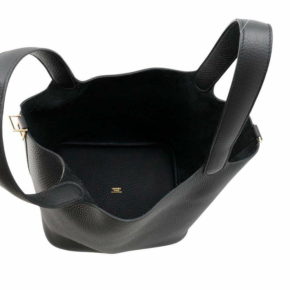 エルメス ハンドバッグ ピコタンロックMM ブラック/ゴールド金具 トリヨンクレマンス K刻印 黒