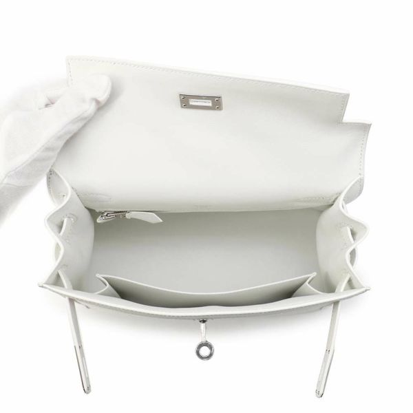 エルメス ハンドバッグ ケリー28 外縫い エクリュ/ニューホワイト/シルバー金具 トワルアッシュ/スイフト B刻印 2wayショルダー白