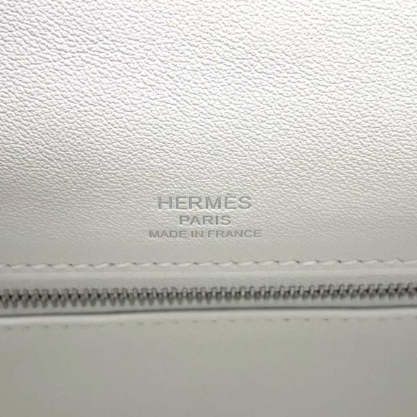 エルメス ハンドバッグ ケリー28 外縫い エクリュ/ニューホワイト/シルバー金具 トワルアッシュ/スイフト B刻印 2wayショルダー白