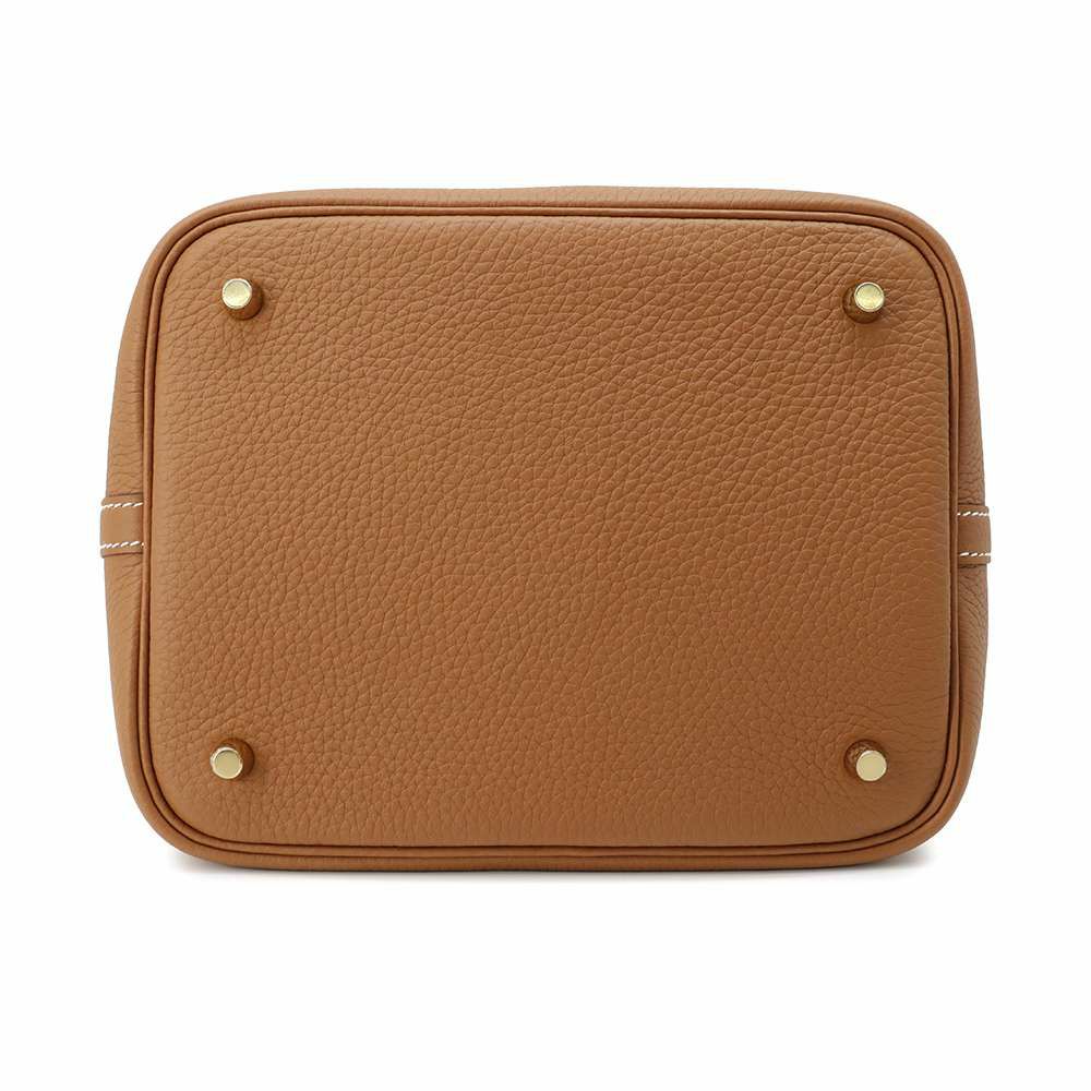 エルメス ハンドバッグ ピコタンロックMM ゴールド/ゴールド金具 トリヨンクレマンス W刻印 HERMES トートバッグ
