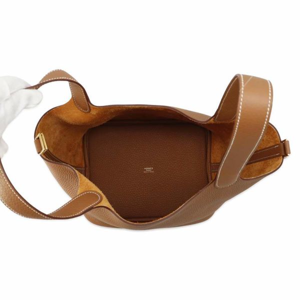 エルメス ハンドバッグ ピコタンロックMM ゴールド/ゴールド金具 トリヨンクレマンス W刻印 HERMES トートバッグ