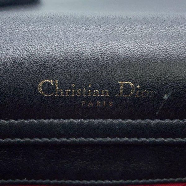 クリスチャン・ディオール チェーンショルダーバッグ レディディオール カナージュ ラムスキン Christian Dior 黒