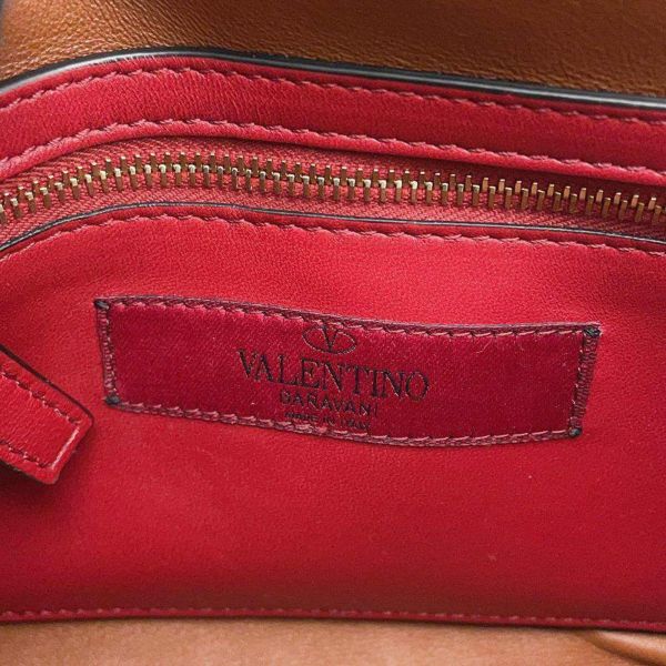 ヴァレンティノ・ガラヴァーニ チェーンショルダーバッグ ロックスタッズ キャンバス レザー VALENTINO