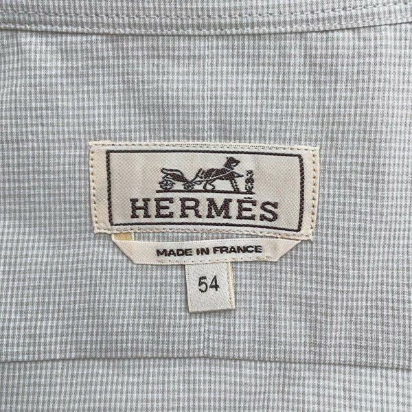 エルメス トップス セリエ チェック コットン メンズサイズ54 HERMES 長袖シャツ