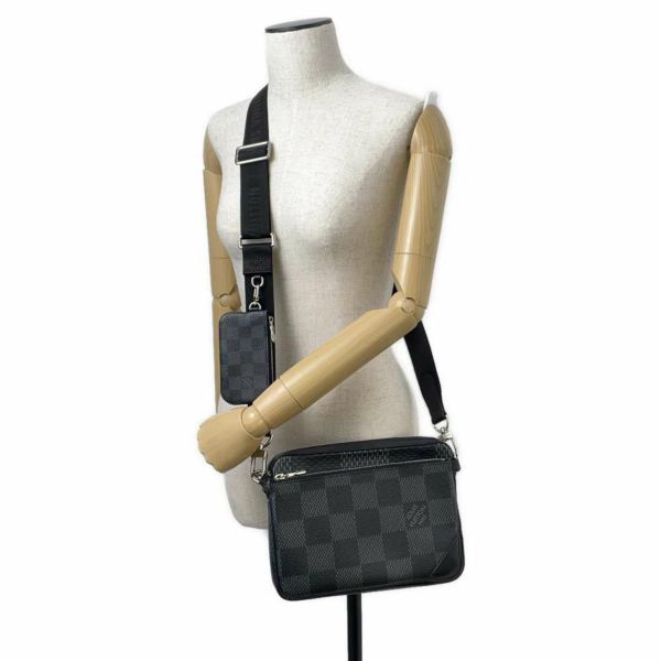 ルイヴィトン ショルダーバッグ ダミエ・グラフィット 3D トリオ・メッセンジャー N50017 LOUIS VUITTON ブラック 黒