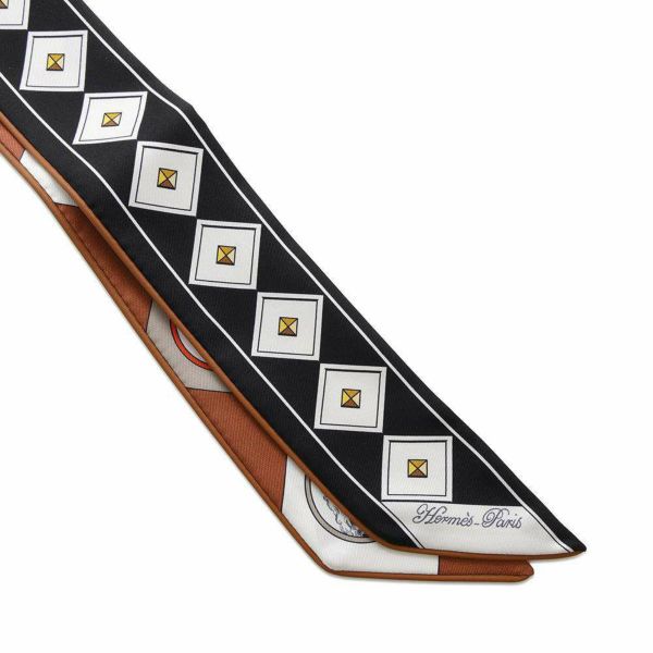 エルメス スカーフ ツイリー コリエ・エ・シアン Colliers et Chiens forever HERMES 2025春夏 黒
