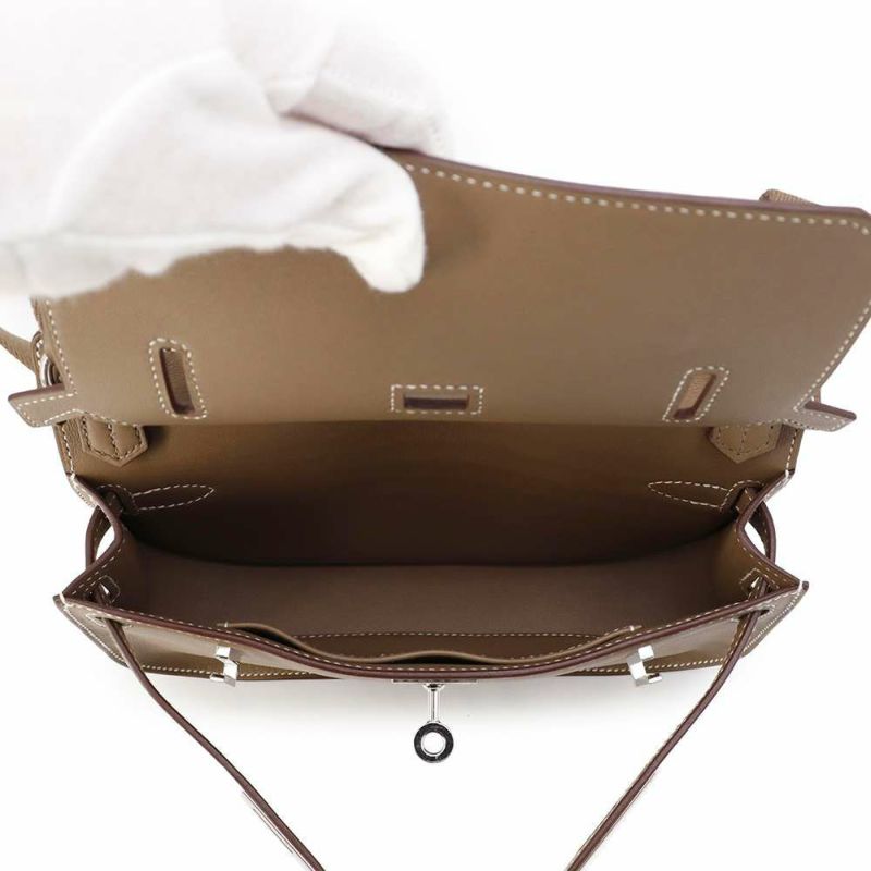 エルメス ジプシエール ミニ エトゥープ/シルバー金具 スイフト U刻印 HERMES バッグ