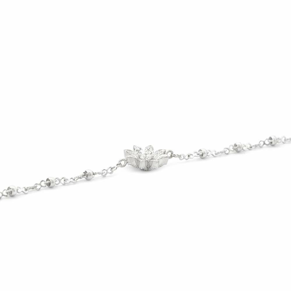 グッチ ブレスレット フローラ GGチャーム ダイヤ 64P 計約0.22ct K18WGホワイトゴールド 581817 GUCCI