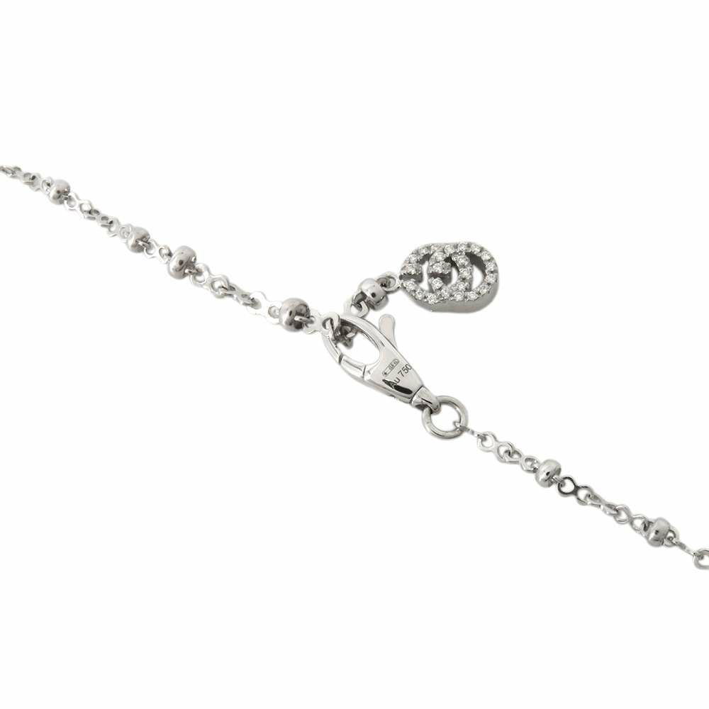 グッチ ブレスレット フローラ GGチャーム ダイヤ 64P 計約0.22ct K18WGホワイトゴールド 581817 GUCCI