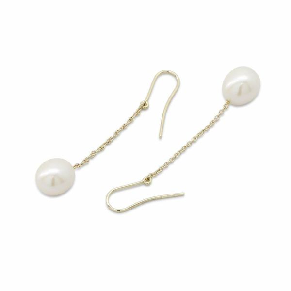 ティファニー ピアス エルサ ペレッティ バイヤザード チェーン ピアス パール K18YG 60926905 Tiffany&Co. ジュエリー