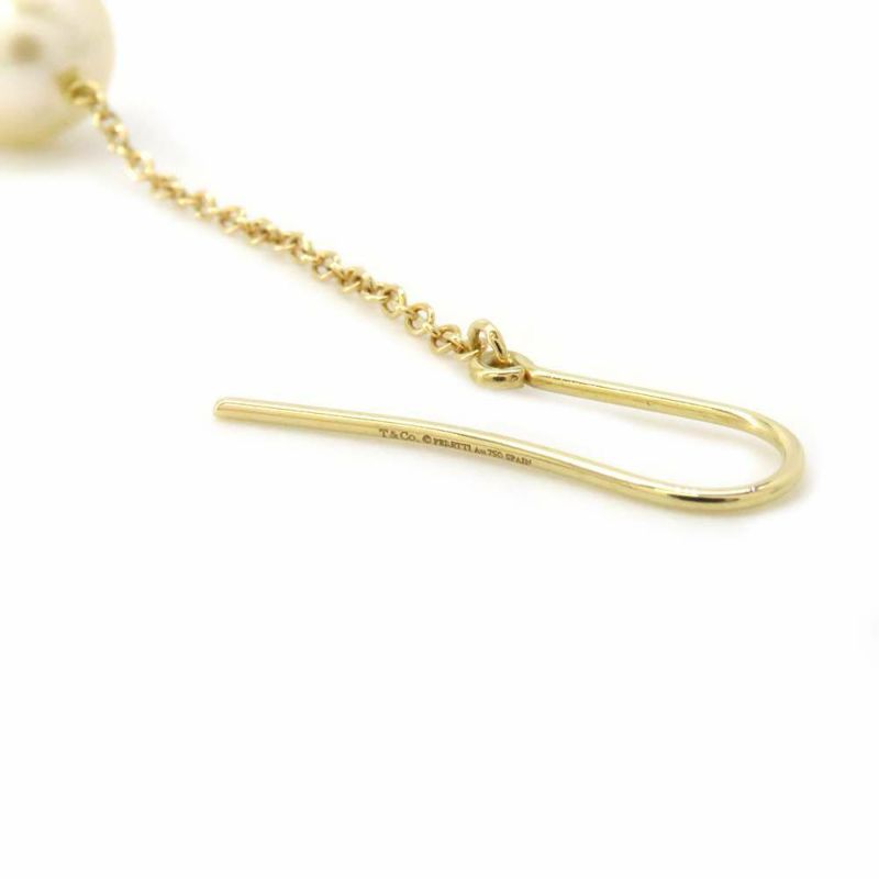 ティファニー ピアス エルサ ペレッティ バイヤザード チェーン ピアス パール K18YG 60926905 Tiffany&Co. ジュエリー
