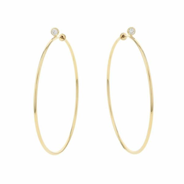 ティファニー ピアス エルサ ペレッティ フープ ピアス ミディアム ダイヤモンド 計0.10ct K18YG 60018046 Tiffany&Co.
