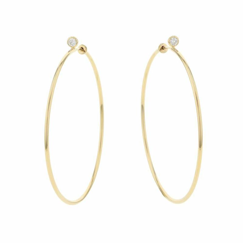 ティファニー ピアス エルサ ペレッティ フープ ピアス ミディアム ダイヤモンド 計0.10ct K18YG 60018046 Tiffany&Co.