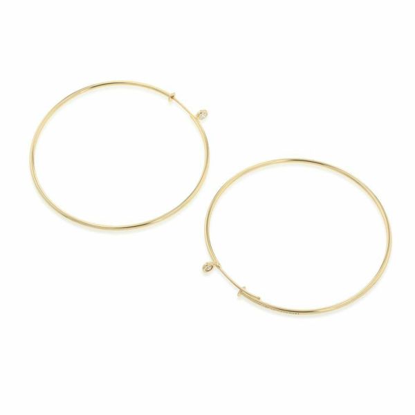 ティファニー ピアス エルサ ペレッティ フープ ピアス ミディアム ダイヤモンド 計0.10ct K18YG 60018046 Tiffany&Co.
