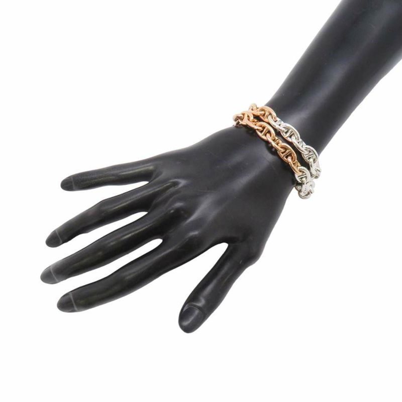 エルメス ブレスレット シェーヌダンクル ドゥブルトゥール PM 37コマ SV925シルバー/K18PGピンクゴールド HERMES