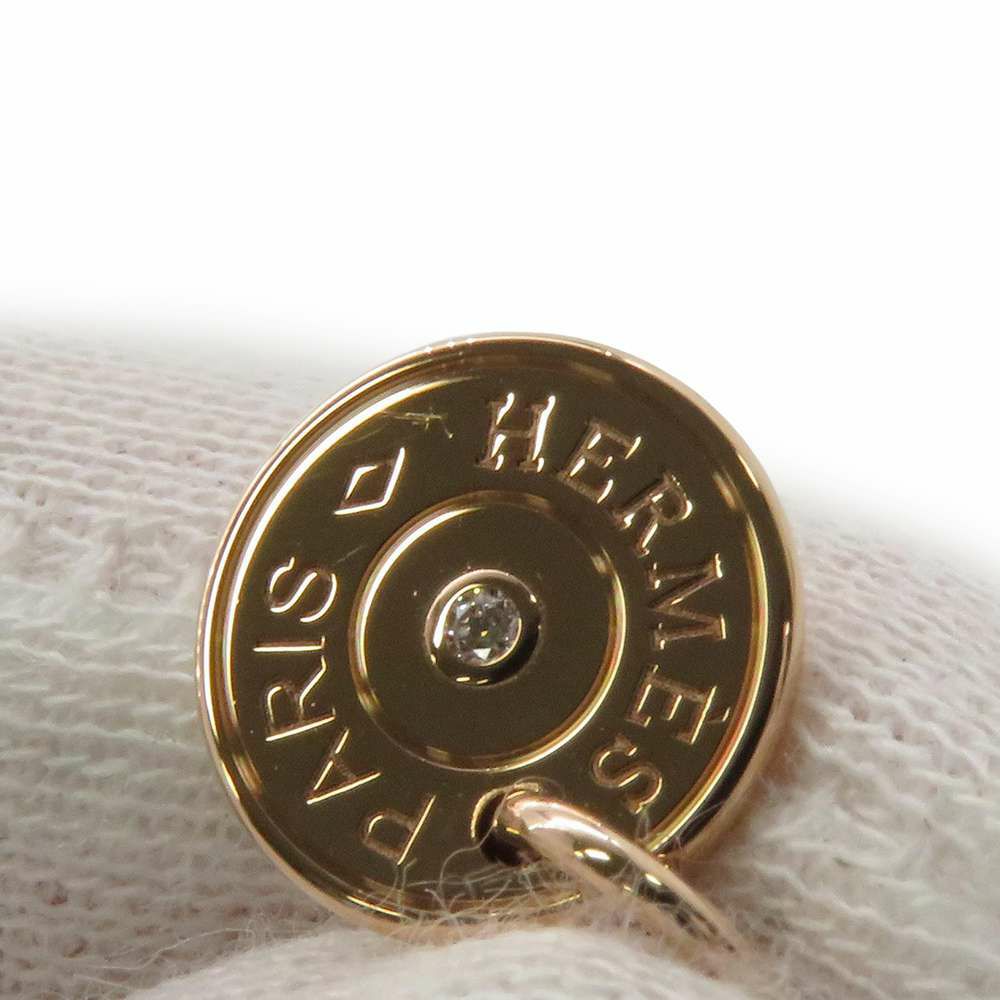 エルメス ネックレス ガンバード クルードセル Ex-Libris ダイヤモンド 1P 0.01ct K18PG HERMES ペンダント ジュエリー