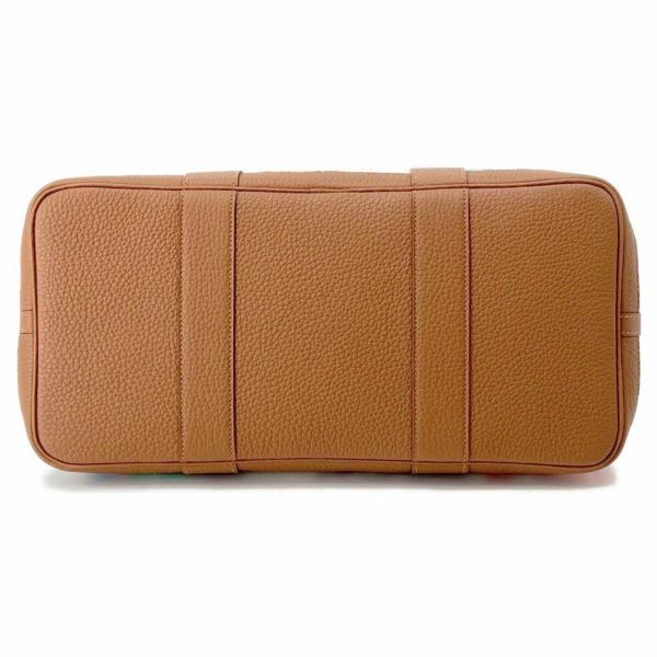 エルメス ガーデンパーティPM エレクトリック カプシーヌ/エクリュ/ベージュ/ゴールド/シルバー金具 トワルアッシュプリュム/ネゴンダ B刻印