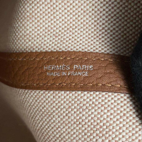 エルメス ガーデンパーティPM エレクトリック カプシーヌ/エクリュ/ベージュ/ゴールド/シルバー金具 トワルアッシュプリュム/ネゴンダ B刻印