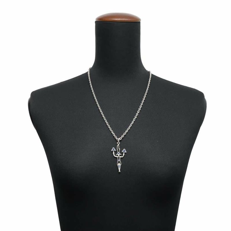 エルメス ネックレス 花火師 カザックニュイ/シルバー金具 HERMES アクセサリー メンズ