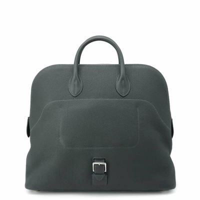 エルメス ボストンバッグ ヴィクトリア50 ブラック/シルバー金具