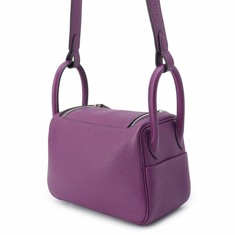 エルメス リンディ ミニ アネモネ/シルバー金具 トリヨンクレマンス U刻印 HERMES 2wayショルダー