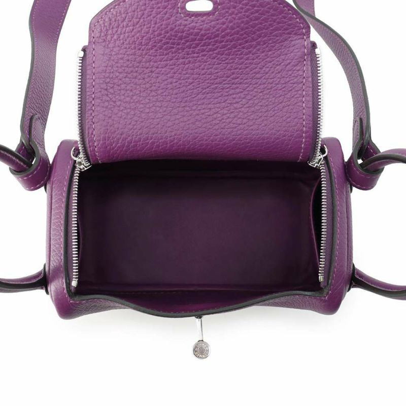 エルメス リンディ ミニ アネモネ/シルバー金具 トリヨンクレマンス U刻印 HERMES 2wayショルダー
