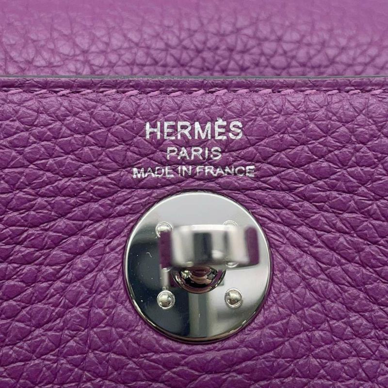 エルメス リンディ ミニ アネモネ/シルバー金具 トリヨンクレマンス U刻印 HERMES 2wayショルダー