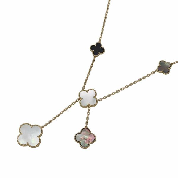 ヴァンクリーフ&アーペル ネックレス マジック アルハンブラ 6モチーフ オニキス マザーオブパール K18YGイエローゴールド VCARD79200