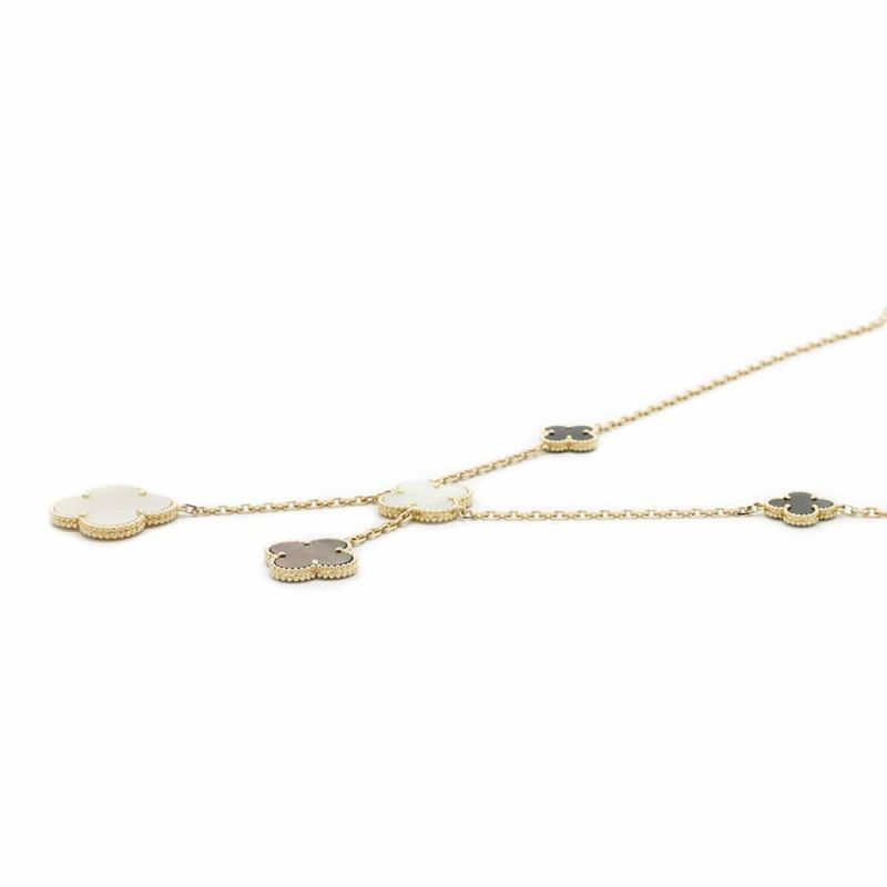 ヴァンクリーフ&アーペル ネックレス マジック アルハンブラ 6モチーフ オニキス マザーオブパール K18YGイエローゴールド VCARD79200