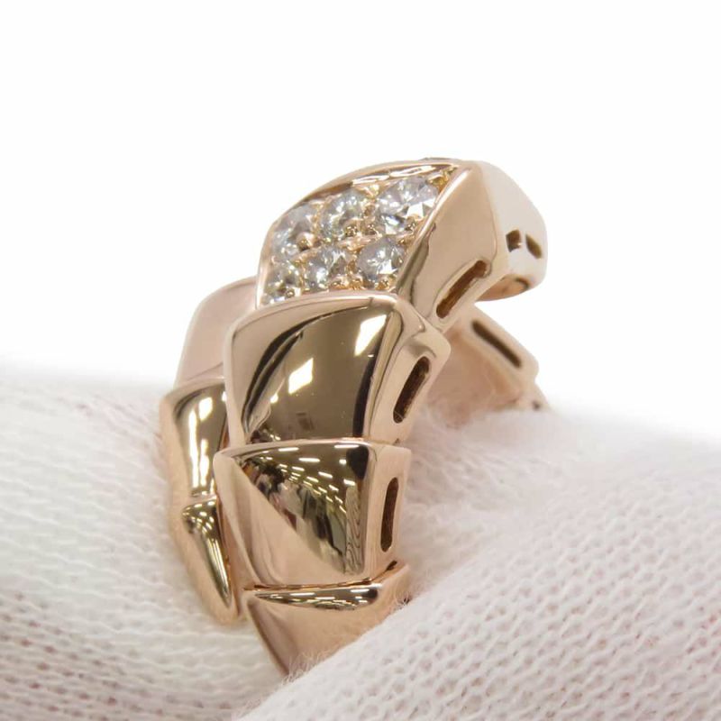 ブルガリ リング セルペンティ ヴァイパー リング ダイヤモンド 0.53ct K18PGピンクゴールド サイズS 345206 BVLGARI 指輪
